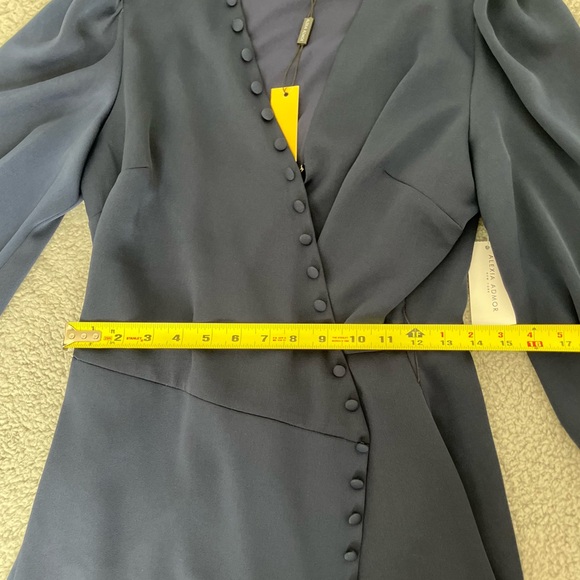 Alexia Admor New York Arya Arya Button Front Navy Blue Wrap Dress Size 12 NWT - Picture 8 of 9
